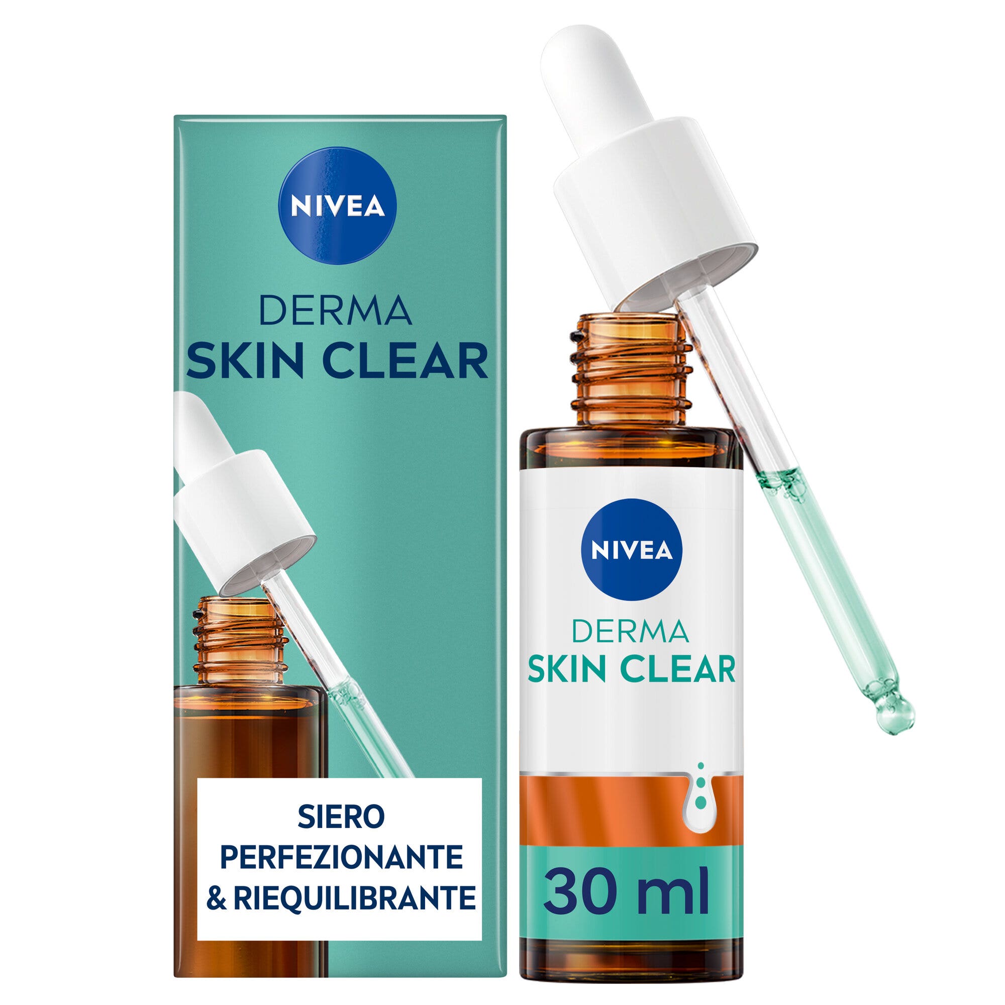 Nivea Derma Skin Clear Siero Viso Perfezionante & Riequilibrante Per La Cura Della Pelle 30ml